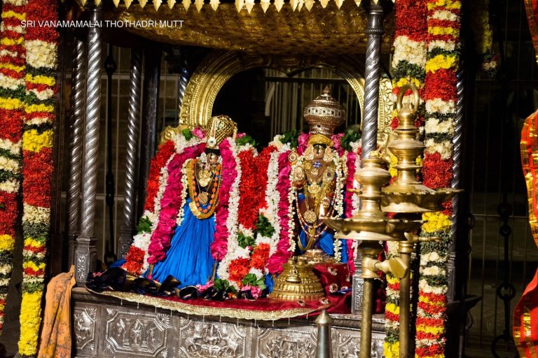 Unjal utsavam in Sri Deivanayaga Perumal at Vanamamalai: Day-6